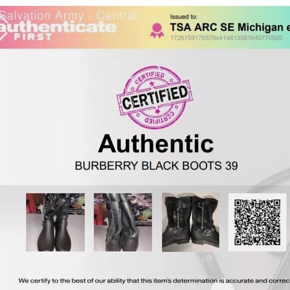 Burberry Black Claredon Shearling Riding Combat Boots Size 9 - Picture 16 of 16